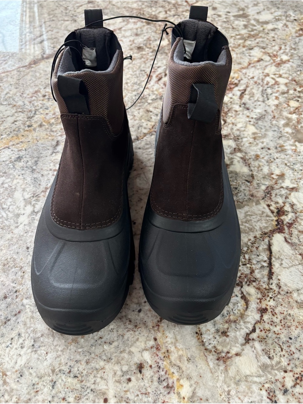 Men's Waterproof Brown and Black Winter Rain & Snow Boots